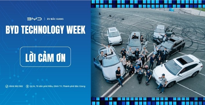 Lời cảm ơn khách hàng tham dự sự kiện BYD Technology Week